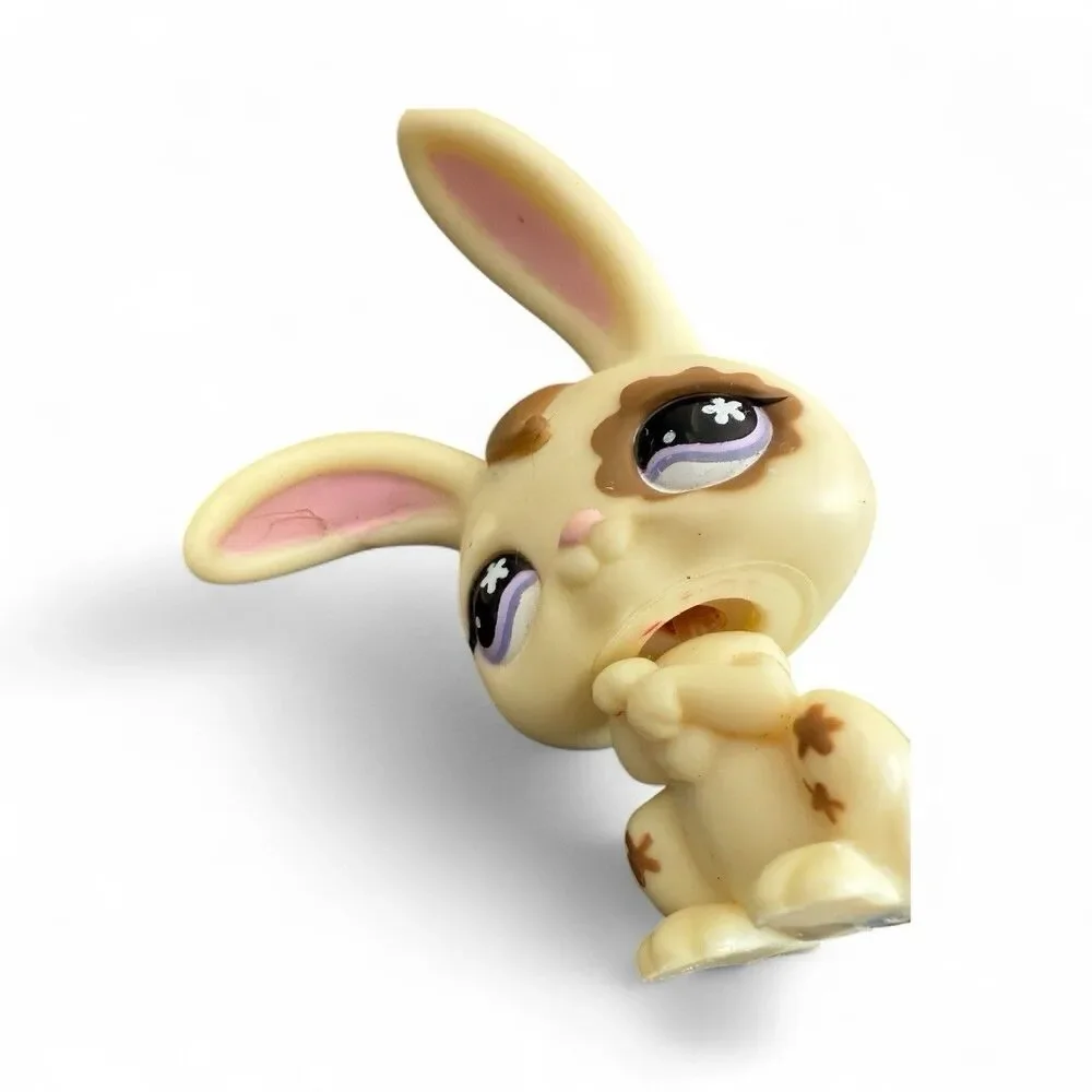 Littlest Pet Shop LPS‎ #582 Tan Cream Brown Bunny Rabbit Flower Eyes Authentic